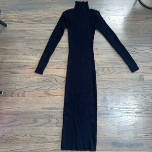 ASTR the Label Black Long Sleeve Ribbed Turtleneck Midi Sweater Dress Small NWT